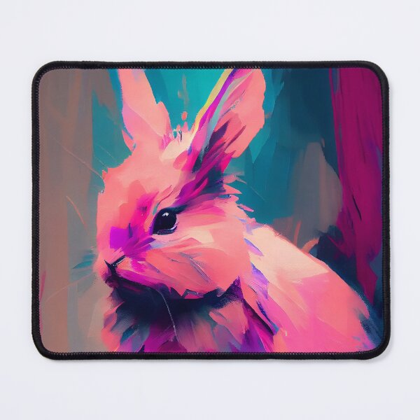 Item preview, Tiny Pink Bunny Abstract Portrait designed and sold by triplethedot.