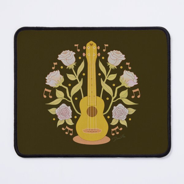 Item preview, Vintage Ukulele and Roses Print - Music-Inspired Artwork with Nature-Inspired Elements designed and sold by Danvrie.