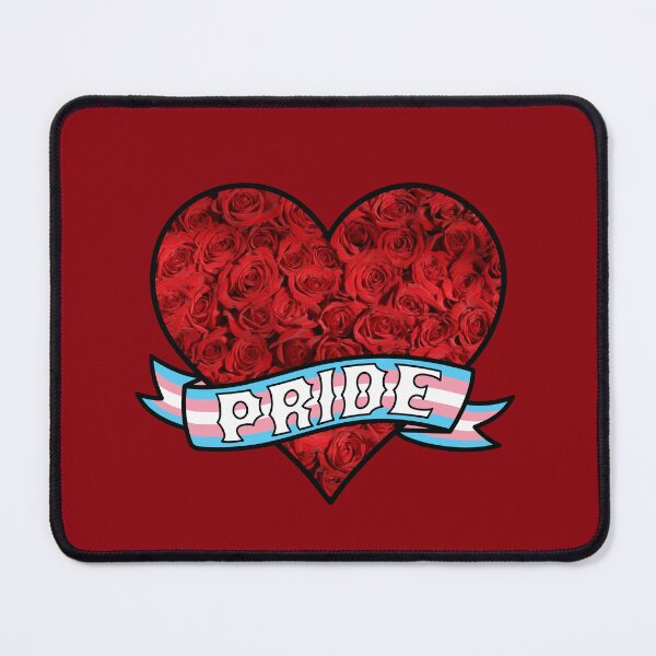 Item preview, Trans Pride Roses Heart Banner designed and sold by ArtliciousHUMAN.