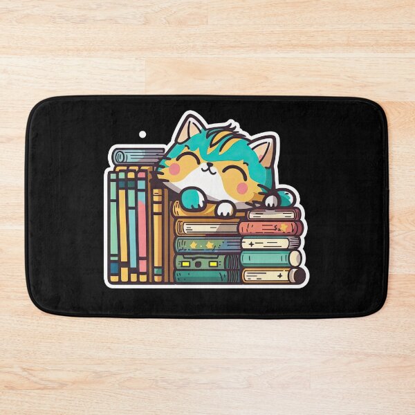 Item preview, Curious Uwu Cat Amidst Stacks of Books designed and sold by DHNY.