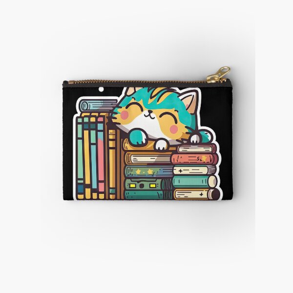 Item preview, Curious Uwu Cat Amidst Stacks of Books designed and sold by DHNY.