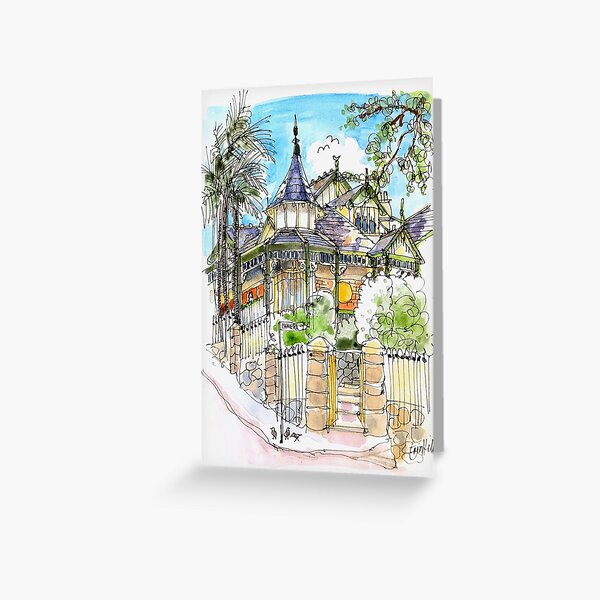 House with Turrets. Manly Australia Greeting Card