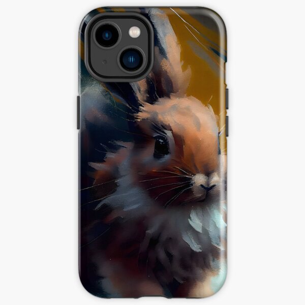 Brown Fluffy Bunny Abstract Portrait iPhone Tough Case