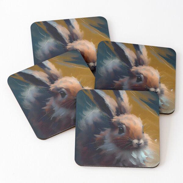 Item preview, Brown Fluffy Bunny Abstract Portrait designed and sold by triplethedot.