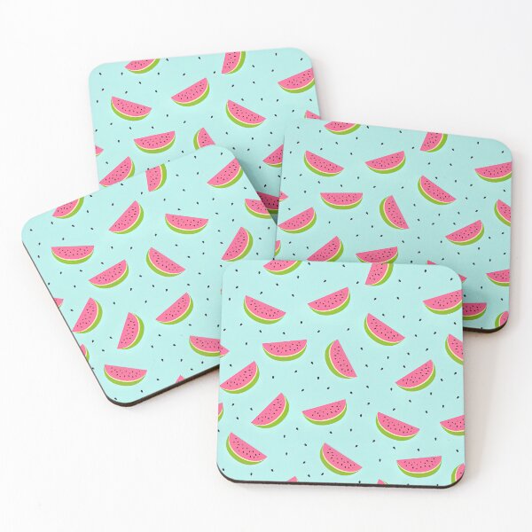 Item preview, Watermelon Pattern, Watermelon slices in on a light blue background designed and sold by graphic-genie.