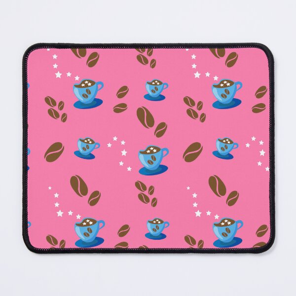 Item preview, pattern cup with coffee and coffee beans on a pink  designed and sold by YuYuKoroleva.