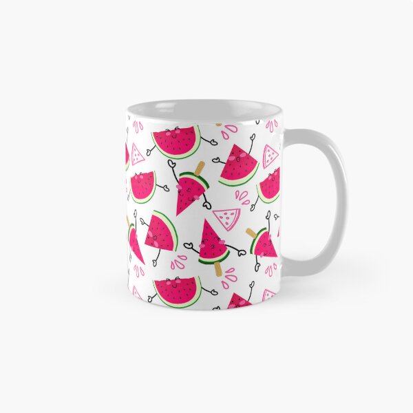 Artikelvorschau, Wassermelonenmuster, fröhliche Wassermelonen auf weißem Hintergrund entworfen und verkauft von graphic-genie.