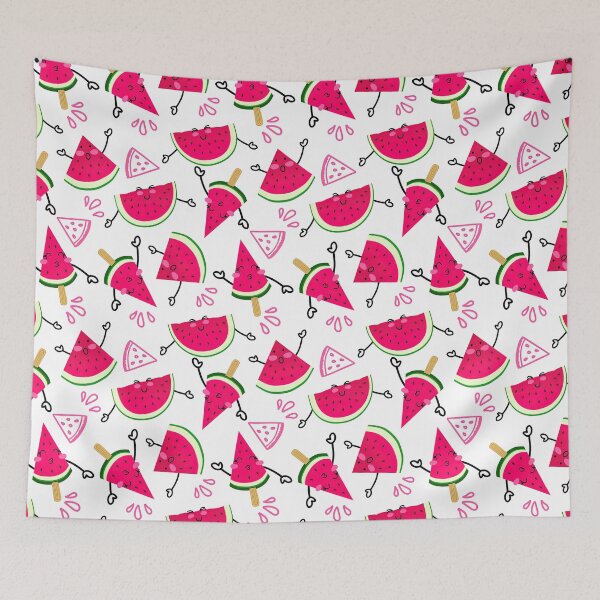 Item preview, Watermelon Pattern, cheerful watermelons on a white background designed and sold by graphic-genie.