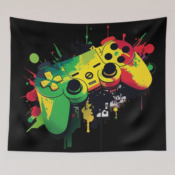 Artikelvorschau, PS Schwarz Gamers Controller Bunt entworfen und verkauft von UrbanChillz.