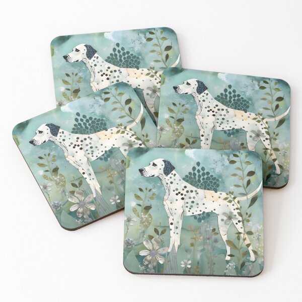 Item preview, "Whimsical Dalmatian Artwork with Floral Cutouts" designed and sold by digitalbrosse.