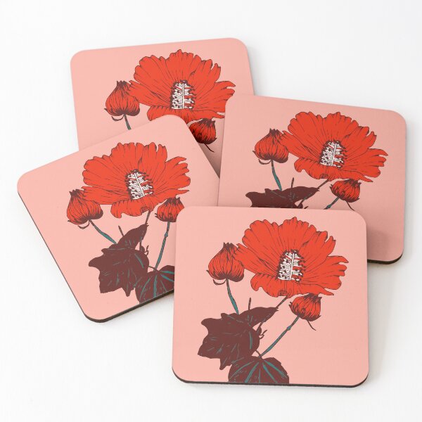 Item preview, vintage botanical garden-red blooming flower designed and sold by UnaWu533.