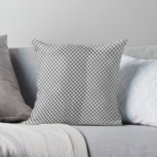 #Checkerboard Coloring, #Fashion, #Design, #Abstract, art, repetition, textile, tile, black and white, grid, gray, monochrome Throw Pillow