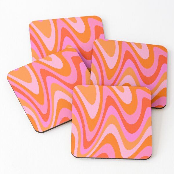 Item preview, Warped, Wavy Lines in Pink and Orange  designed and sold by OneThreeSix.