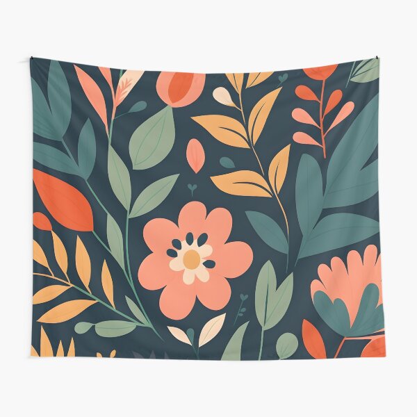 Botanical Art, Boho Exotica, Nature Pattern art Tapestry