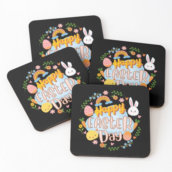 Item preview,  Happy Easter Day, cute bunny and flower. designed and sold by WhaleSharkShop.