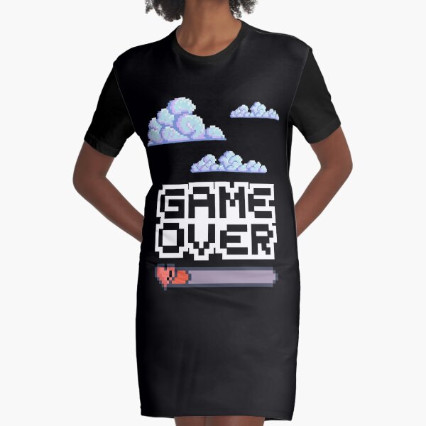 Affiche avec cadre Gamer - Rétro - Game over - dessin - 40x30 cm