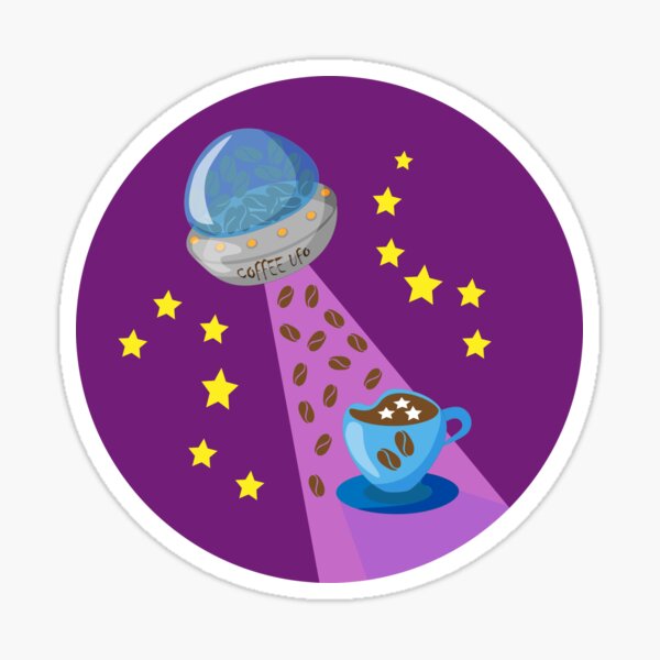 Item preview, coffee ufo and coffee cup designed and sold by YuYuKoroleva.