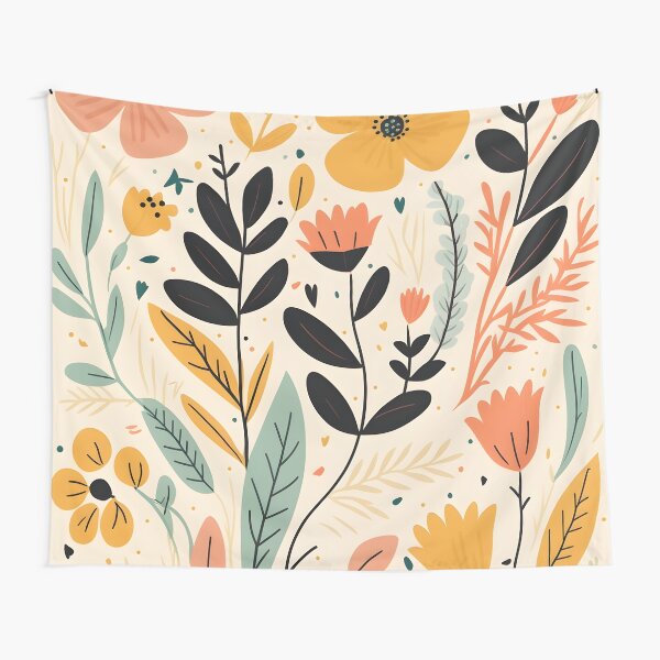 Botanical Pattern, Boho Exotica, Boho Pattern art Tapestry