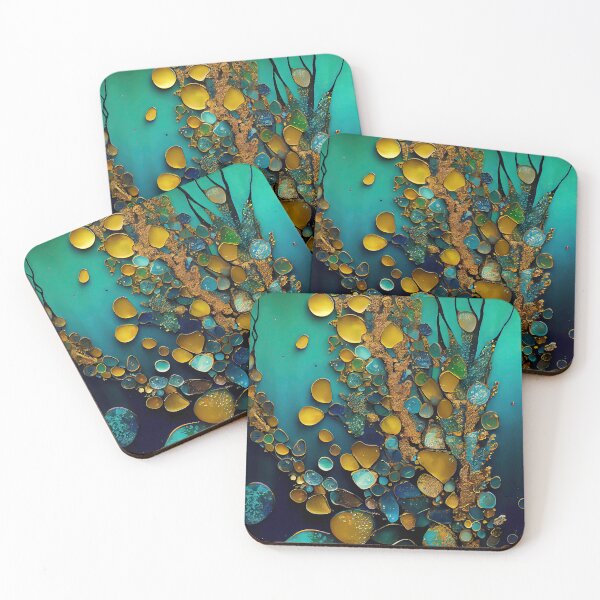 Item preview, Pointillism seaglass golden streams abstract designed and sold by Piotrek0001.