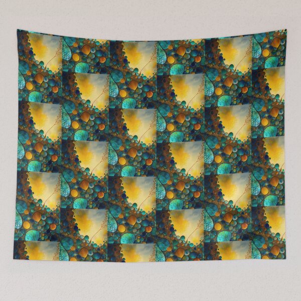 Item preview, Pointillism seaglass golden streams abstract designed and sold by Piotrek0001.