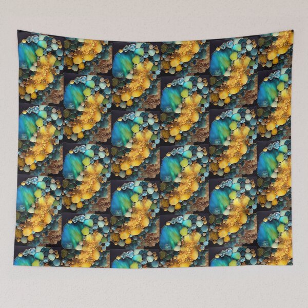 Item preview, Pointillism seaglass golden streams abstract designed and sold by Piotrek0001.