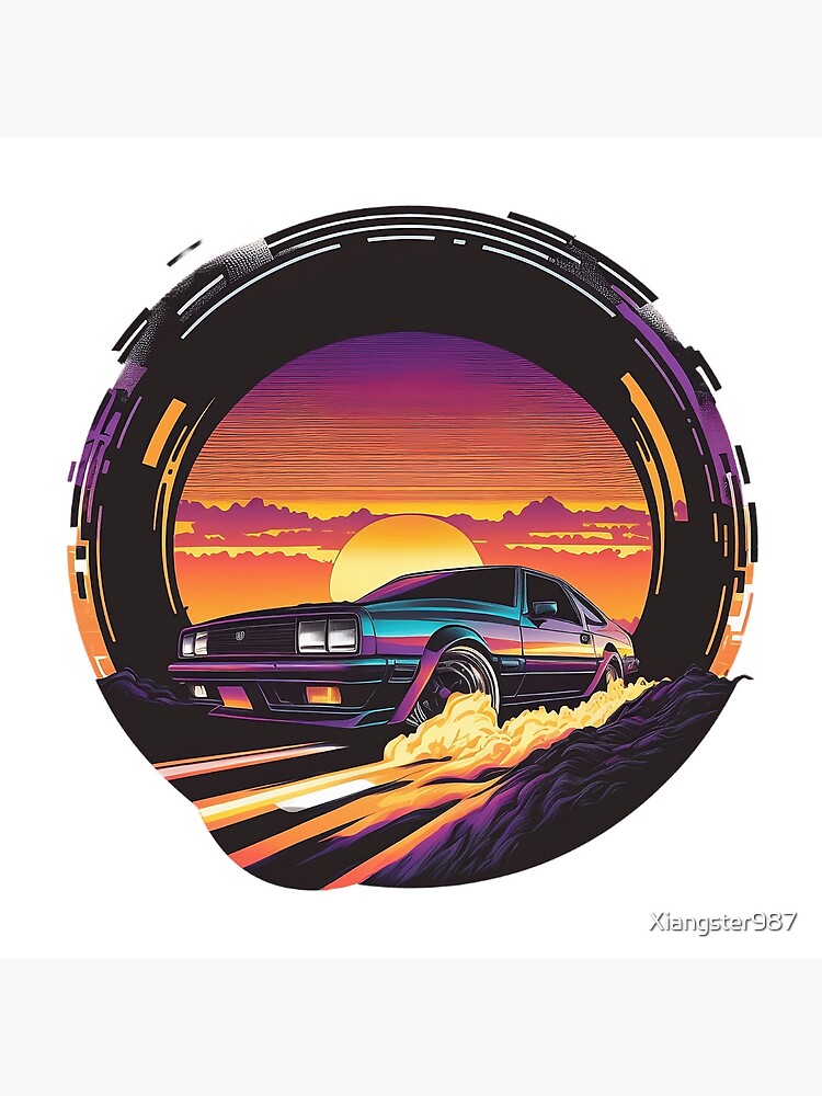 Art Poster Car Auto in Sunset