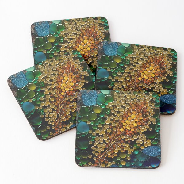 Item preview, Pointillism seaglass golden streams abstract designed and sold by Piotrek0001.