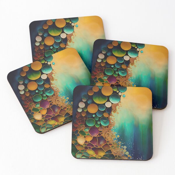Item preview, Pointillism seaglass golden streams abstract designed and sold by Piotrek0001.