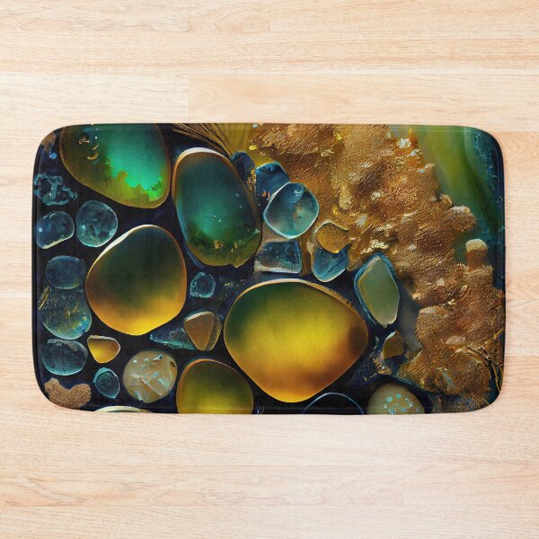 Item preview, Pointillism seaglass golden streams abstract designed and sold by Piotrek0001.