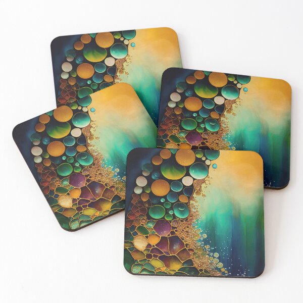 Item preview, Pointillism seaglass golden streams abstract designed and sold by Piotrek0001.