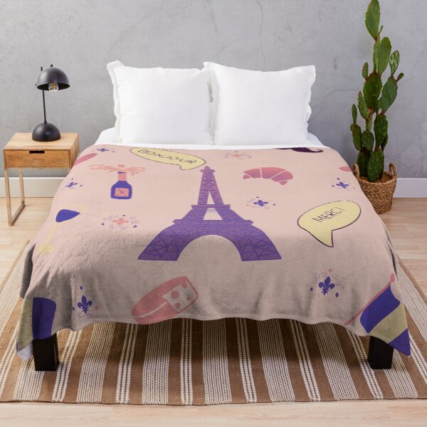 Item preview, Oui Oui, all things French purple pattern designed and sold by ZorressaArt.