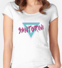 Santorini Retro Vintage 70s Throwback Women's Fitted Scoop T-Shirt