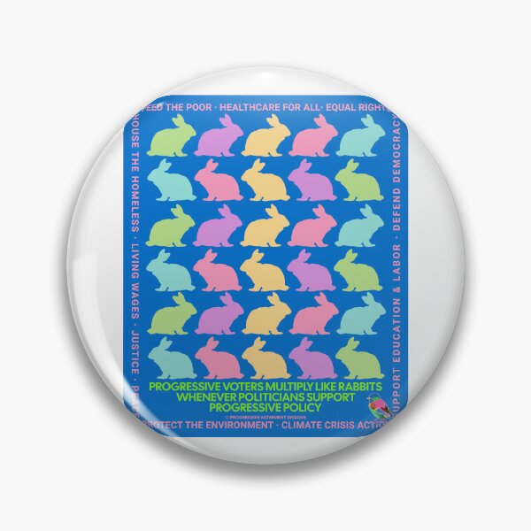 Item preview, PMD00644 Progressive Movement Designs Easter Rabbits with 12 policy goals for progressive Democrats Independents and Bernie Sanders supporters who know progressive policy is sweeter than chocolate designed and sold by ProgressiveLeft.