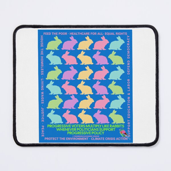 Item preview, PMD00644 Progressive Movement Designs Easter Rabbits with 12 policy goals for progressive Democrats Independents and Bernie Sanders supporters who know progressive policy is sweeter than chocolate designed and sold by ProgressiveLeft.