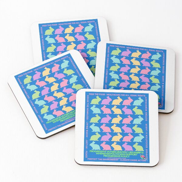 Item preview, PMD00644 Progressive Movement Designs Easter Rabbits with 12 policy goals for progressive Democrats Independents and Bernie Sanders supporters who know progressive policy is sweeter than chocolate designed and sold by ProgressiveLeft.