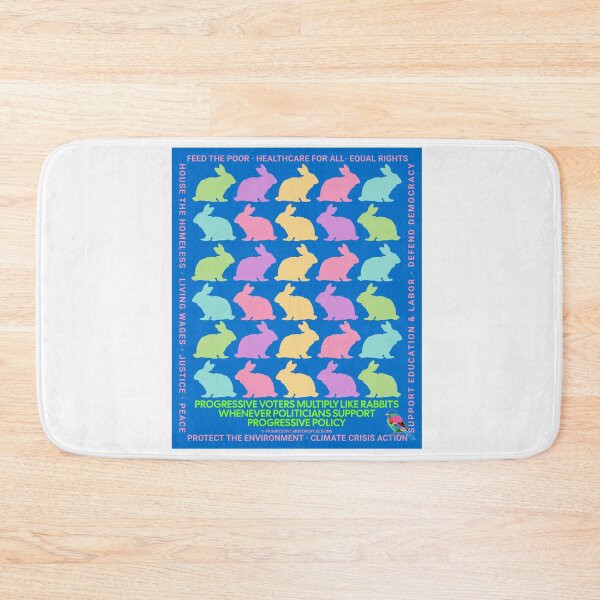 Item preview, PMD00644 Progressive Movement Designs Easter Rabbits with 12 policy goals for progressive Democrats Independents and Bernie Sanders supporters who know progressive policy is sweeter than chocolate designed and sold by ProgressiveLeft.