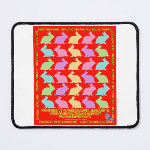 Item preview, PMD00645 Progressive Movement Designs Easter Rabbits with 12 policy goals for progressive Democrats Independents and Bernie Sanders supporters who know progressive policy is sweeter than chocolate designed and sold by ProgressiveLeft.
