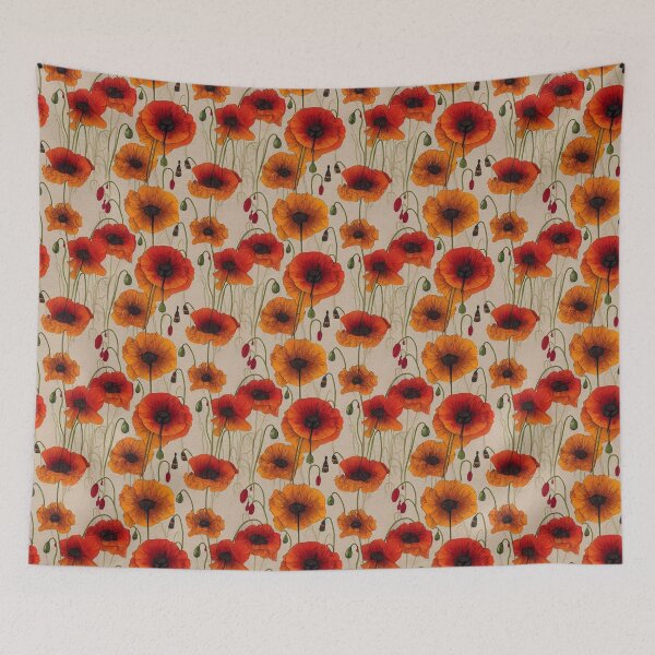 Item preview, Vintage Poppies Floral Pattern designed and sold by johnmcmullin89.