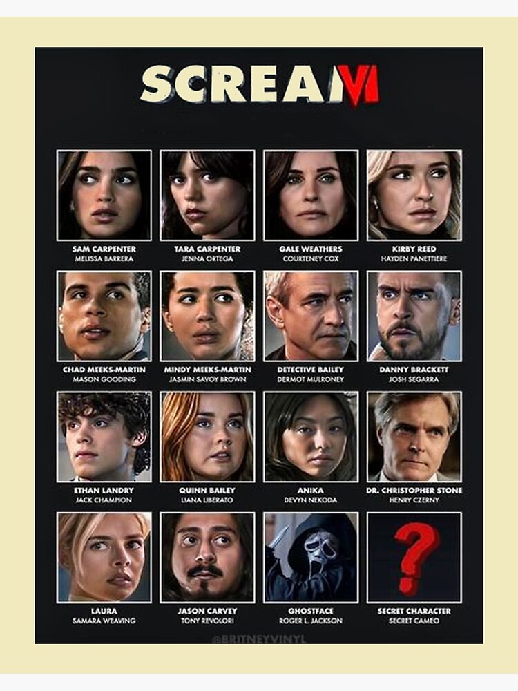 Scream 6 Chracters | Art Board Print