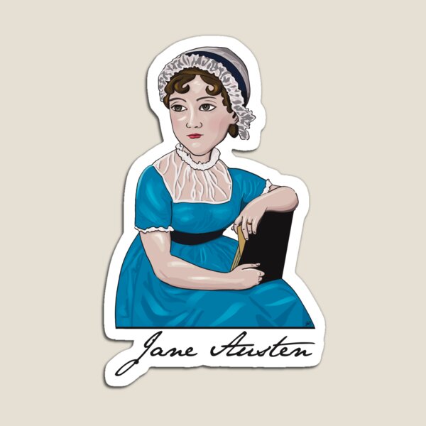 Artikelvorschau, Jane Austen Cartoon-Porträt entworfen und verkauft von CastlesClassics.