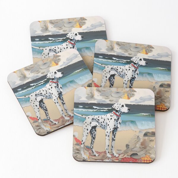 Item preview, "Textured Dalmatian and Acrylics: A Beach Collage" designed and sold by digitalbrosse.