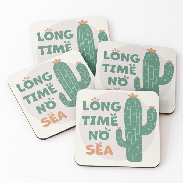 Item preview, Cactus | Long Time No Sea Text, Funny (Green) designed and sold by iamKaye.