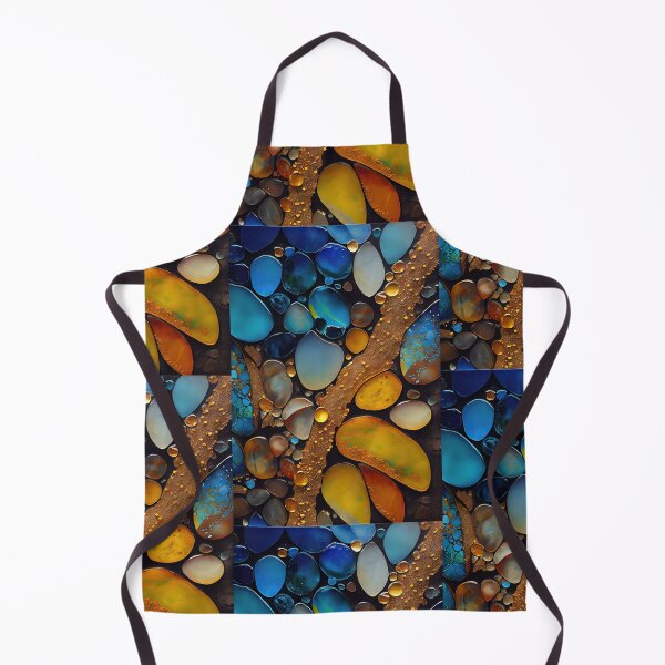 Aperçu de l'œuvre Pointillism seaglass golden streams abstract créée et vendue par Piotrek0001.