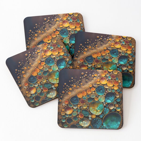 Item preview, Pointillism seaglass golden streams abstract designed and sold by Piotrek0001.