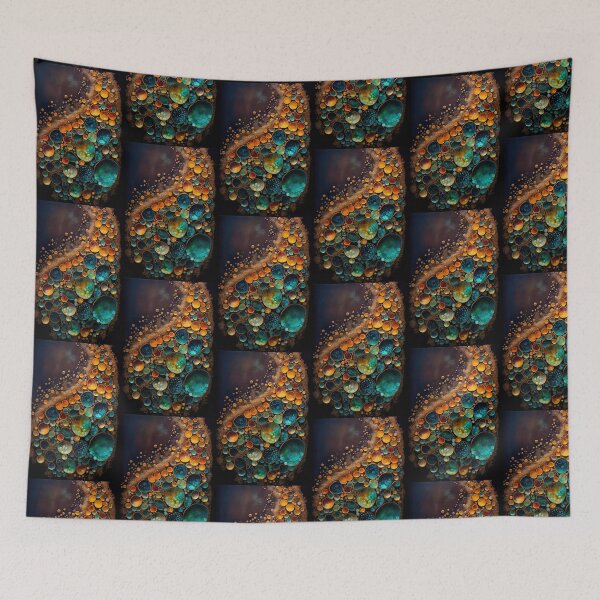 Aperçu de l'œuvre Pointillism seaglass golden streams abstract créée et vendue par Piotrek0001.