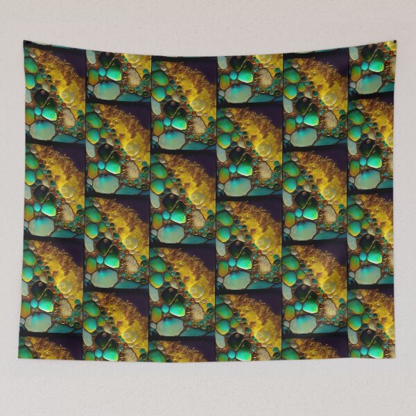 Aperçu de l'œuvre Pointillism seaglass golden streams abstract créée et vendue par Piotrek0001.