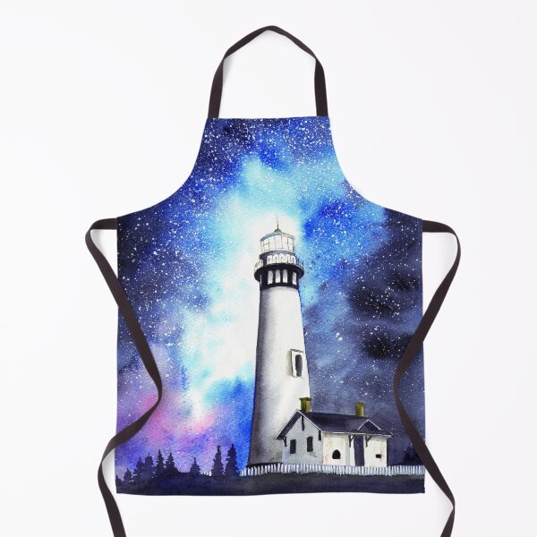 Item preview, Lighthouse under the blue starry skies designed and sold by MaryWatercolor.