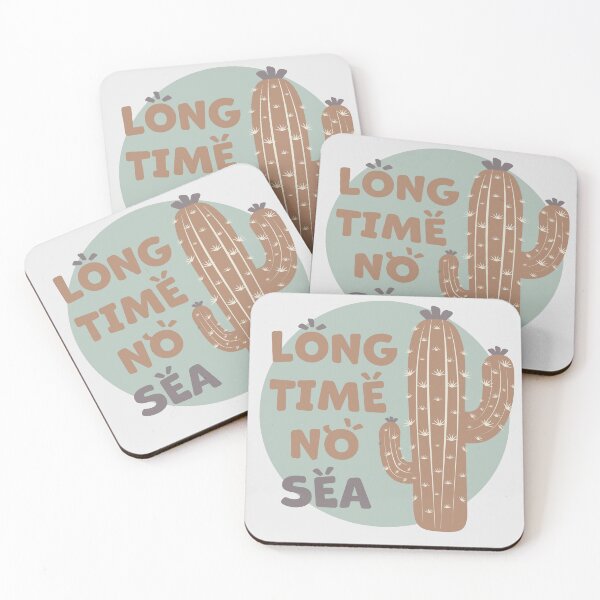 Item preview, Cactus | Long Time No Sea Text, Funny (Brown) designed and sold by iamKaye.