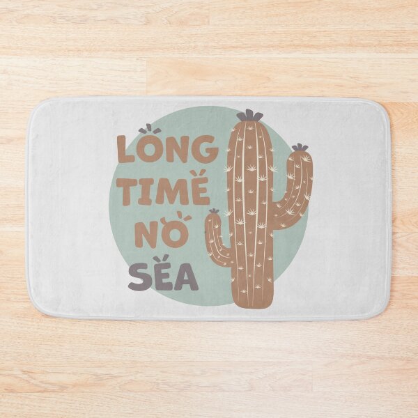 Item preview, Cactus | Long Time No Sea Text, Funny (Brown) designed and sold by iamKaye.