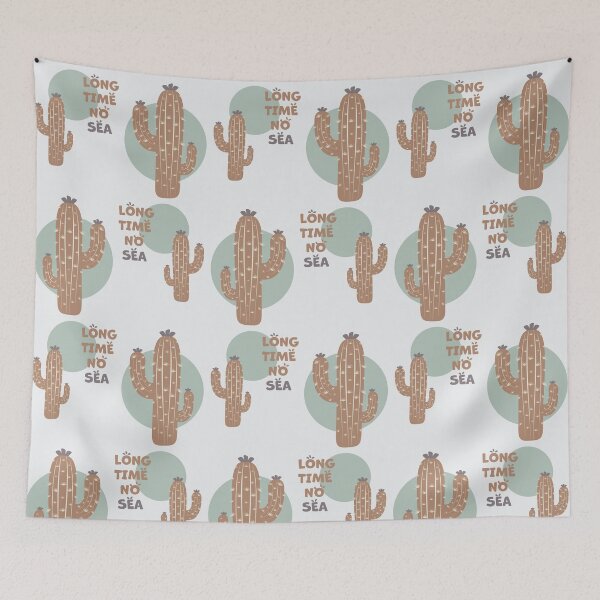 Item preview, Cactus | Long Time No Sea Text, Funny (Brown) designed and sold by iamKaye.